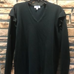 Calvin Klein V-neck Sweater with Ruffled shoulders